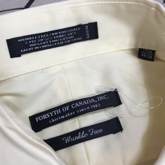 Forsyth of Canada Mens Dress Shirt Yellow - Picture 5 of 8